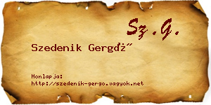 Szedenik Gergő névjegykártya