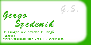 gergo szedenik business card